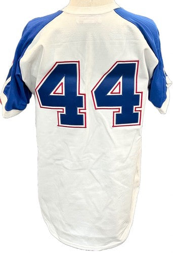 Hank Aaron Signed M+Ness Authentic Braves 715 HR 1974 Jersey HOF Auto PSA COA