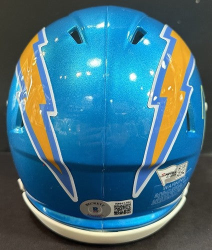 Justin Herbert Signed LA Chargers Flash Mini Helmet Autograph Fanatics BAS COA