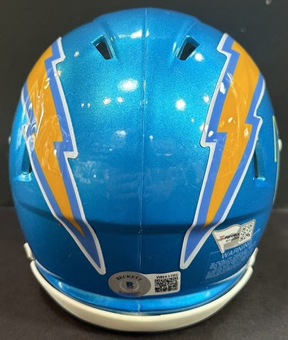 Justin Herbert Signed LA Chargers Flash Mini Helmet Autograph Fanatics BAS COA