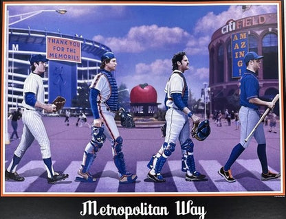 Metropolitan Way Mets Framed 16x20 Photo Seaver Carter Piazza Wright Shea Citi