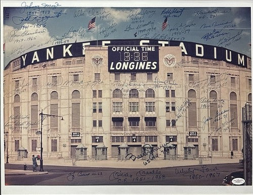 Yankees Signed 16x20 Framed Photo Yankee Stadium 34 Auto Mickey Mantle HOF Jsa