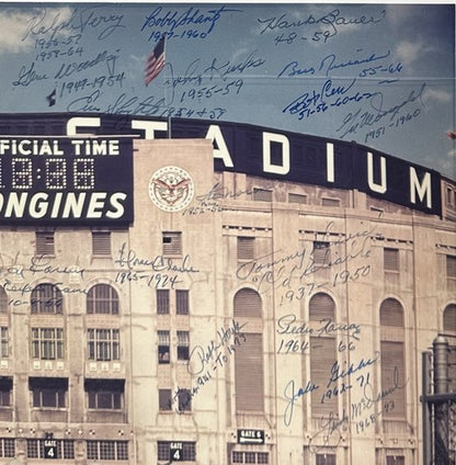 Yankees Signed 16x20 Framed Photo Yankee Stadium 34 Auto Mickey Mantle HOF Jsa