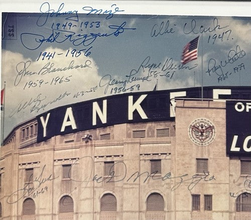 Yankees Signed 16x20 Framed Photo Yankee Stadium 34 Auto Mickey Mantle HOF Jsa