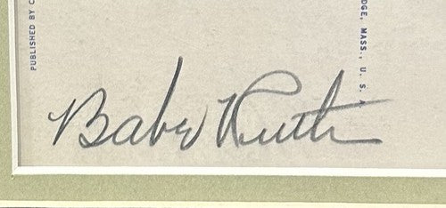 Babe Ruth Signed Vintage Postcard Framed Ny Yankees #3 Mint Cut HOF Auto JSA LOA