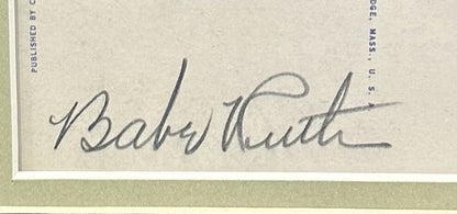 Babe Ruth Signed Vintage Postcard Framed Ny Yankees #3 Mint Cut HOF Auto JSA LOA