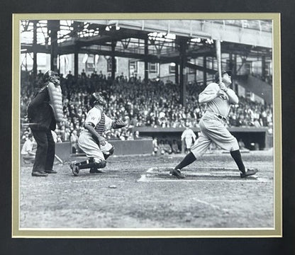 Babe Ruth Signed Vintage Postcard Framed Ny Yankees #3 Mint Cut HOF Auto JSA LOA