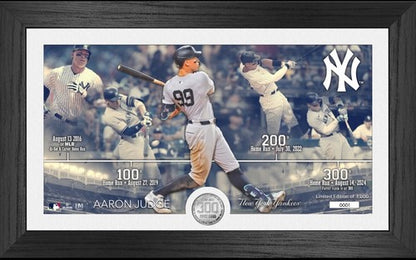 Aaron Judge 300 HR Coin Timeline Framed 12x20 Highland Mint Photo LE NY Yankees