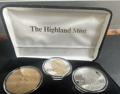 MICHAEL JORDAN BULLS HIGHLAND MINT ELITE 3 COIN PROOF SET /350 .999 SILVER 3 Oz
