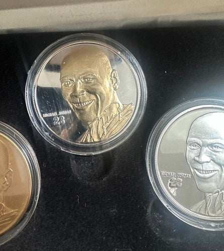 MICHAEL JORDAN BULLS HIGHLAND MINT ELITE 3 COIN PROOF SET /350 .999 SILVER 3 Oz