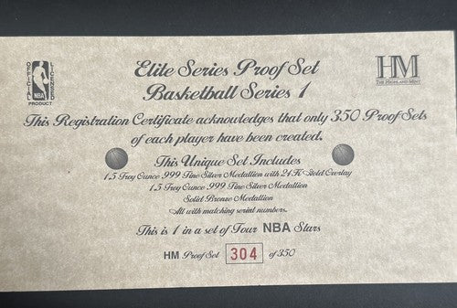 MICHAEL JORDAN BULLS HIGHLAND MINT ELITE 3 COIN PROOF SET /350 .999 SILVER 3 Oz