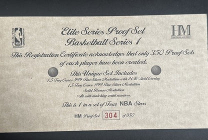 MICHAEL JORDAN BULLS HIGHLAND MINT ELITE 3 COIN PROOF SET /350 .999 SILVER 3 Oz