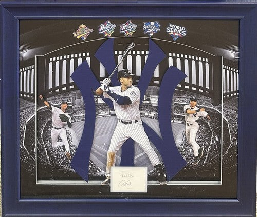 Derek Jeter Signed Cut Framed 3D Photo Collage Yankees Thank You Auto JSA HOF /1