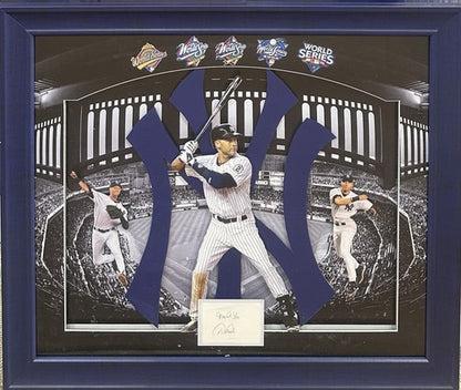 Derek Jeter Signed Cut Framed 3D Photo Collage Yankees Thank You Auto JSA HOF /1