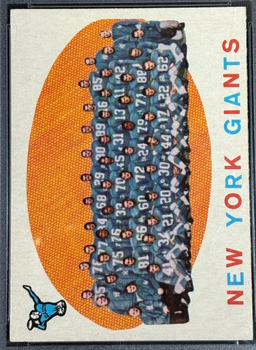 1959 Topps #133 New York Giants Team Card Checklist PSA 8 Nm - Mint Card Clean