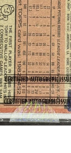 1986 Topps 355 Lee Smith Signed On Card HOF Certified Auto 17/29 NM Chicago Cubs
