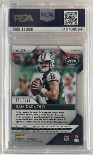 2018 Panini Prizm Sam Darnold Light Blue Die Cut /199 PSA 9 Jets Seahawks Rookie