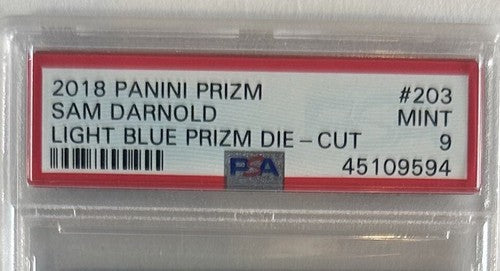 2018 Panini Prizm Sam Darnold Light Blue Die Cut /199 PSA 9 Jets Seahawks Rookie