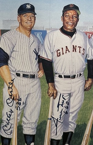 500 HR Signed Framed Poster Ron Lewis Mickey Mantle 11 HR Total Auto CBM COA HOF