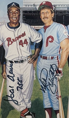 500 HR Signed Framed Poster Ron Lewis Mickey Mantle 11 HR Total Auto CBM COA HOF