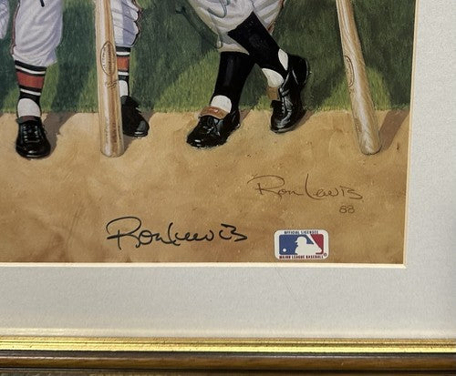500 HR Signed Framed Poster Ron Lewis Mickey Mantle 11 HR Total Auto CBM COA HOF