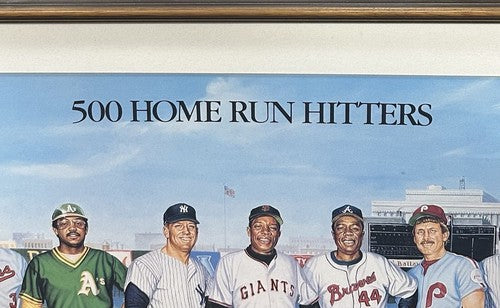 500 HR Signed Framed Poster Ron Lewis Mickey Mantle 11 HR Total Auto CBM COA HOF