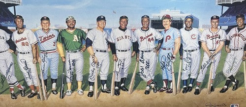 500 HR Signed Framed Poster Ron Lewis Mickey Mantle 11 HR Total Auto CBM COA HOF
