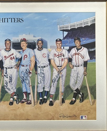 500 HR Signed Framed Poster Ron Lewis Mickey Mantle 11 HR Total Auto CBM COA HOF