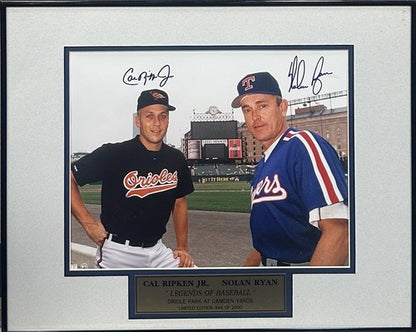 Cal Ripken Jr Nolan Ryan Signed 11x14 Framed Photo LE Auto Hof GOLDIN Cbm COA