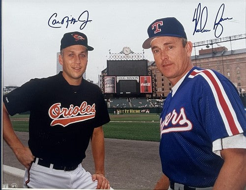 Cal Ripken Jr Nolan Ryan Signed 11x14 Framed Photo LE Auto Hof GOLDIN Cbm COA