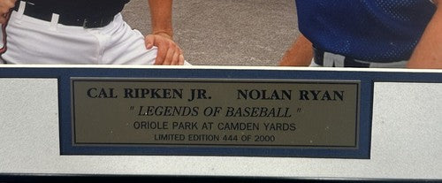Cal Ripken Jr Nolan Ryan Signed 11x14 Framed Photo LE Auto Hof GOLDIN Cbm COA