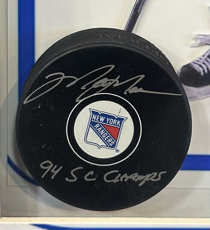 Mark Messier Signed Rangers Puck 3D Framed 16x16 Photo 94 SC Champs Auto Steiner