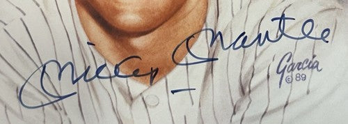 Mickey Mantle Willie Mays Duke Snider Signed Framed Litho Photo Auto Yankees COA