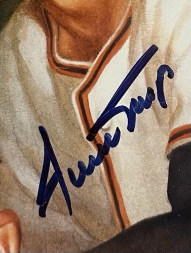 Mickey Mantle Willie Mays Duke Snider Signed Framed Litho Photo Auto Yankees COA