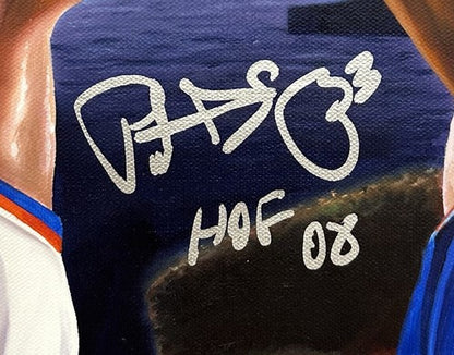 Patrick Ewing Fogarty Signed Framed Canvas Oil Painting HOF 08 Auto 1/1 Steiner