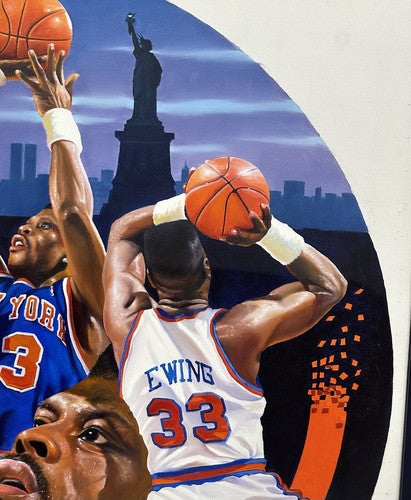 Patrick Ewing Fogarty Signed Framed Canvas Oil Painting HOF 08 Auto 1/1 Steiner
