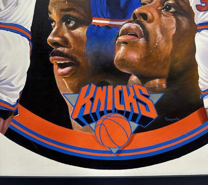 Patrick Ewing Fogarty Signed Framed Canvas Oil Painting HOF 08 Auto 1/1 Steiner