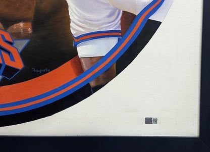 Patrick Ewing Fogarty Signed Framed Canvas Oil Painting HOF 08 Auto 1/1 Steiner