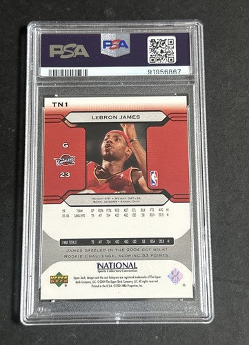 2004 Upper Deck National Convention Lebron James #TN1 /500 PSA 10 Gem MInt Pop 1