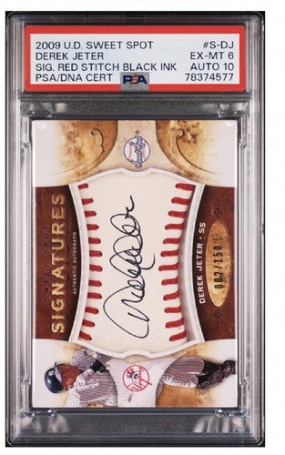 Derek Jeter 2009 UD Sweet Spot Signatures Psa 10 Auto MT Jersey # 2/150 Yankees