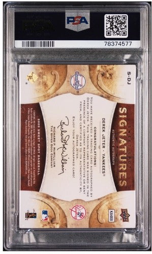 Derek Jeter 2009 UD Sweet Spot Signatures Psa 10 Auto MT Jersey # 2/150 Yankees