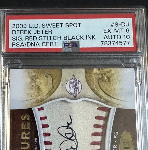 Derek Jeter 2009 UD Sweet Spot Signatures Psa 10 Auto MT Jersey # 2/150 Yankees