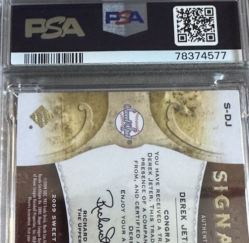 Derek Jeter 2009 UD Sweet Spot Signatures Psa 10 Auto MT Jersey # 2/150 Yankees