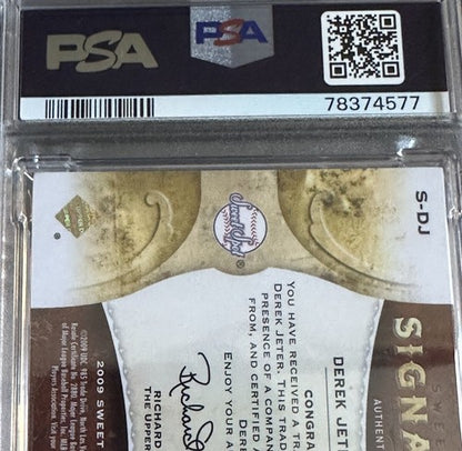Derek Jeter 2009 UD Sweet Spot Signatures Psa 10 Auto MT Jersey # 2/150 Yankees