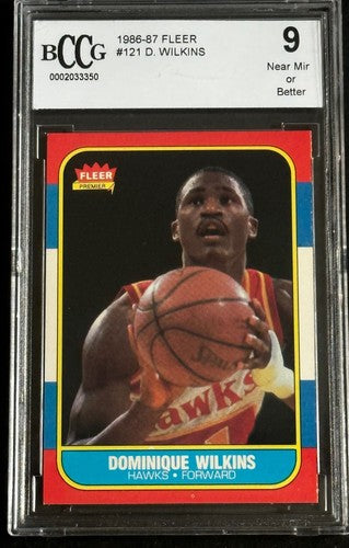 1986 Fleer #121 Dominique Wilkins Rc BCCG 9 Near Mint Centered Clean Sharp Nice
