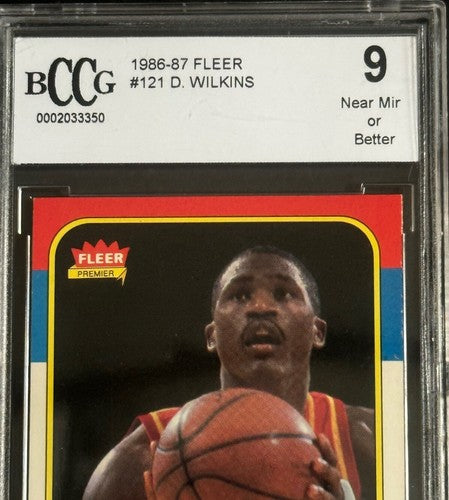 1986 Fleer #121 Dominique Wilkins Rc BCCG 9 Near Mint Centered Clean Sharp Nice