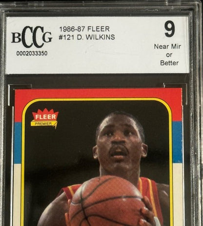 1986 Fleer #121 Dominique Wilkins Rc BCCG 9 Near Mint Centered Clean Sharp Nice