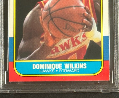 1986 Fleer #121 Dominique Wilkins Rc BCCG 9 Near Mint Centered Clean Sharp Nice