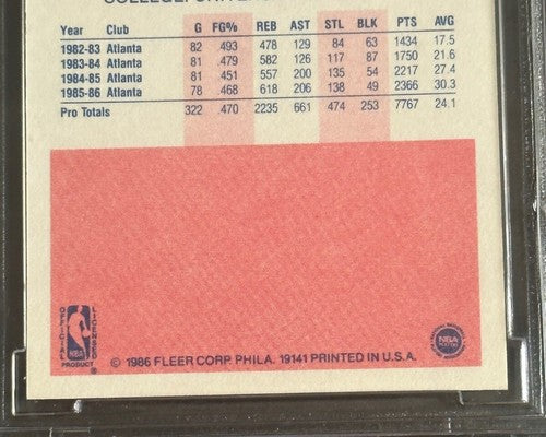 1986 Fleer #121 Dominique Wilkins Rc BCCG 9 Near Mint Centered Clean Sharp Nice