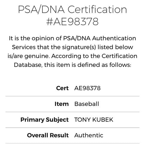 Tony Kubek Signed Official MLB Baseball Yankees 1957 AL ROY Auto Mint Clean PSA