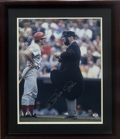 Pete Rose Signed 16x20 Framed Umpire Vintage Photo Reds Autograph PSA Steiner